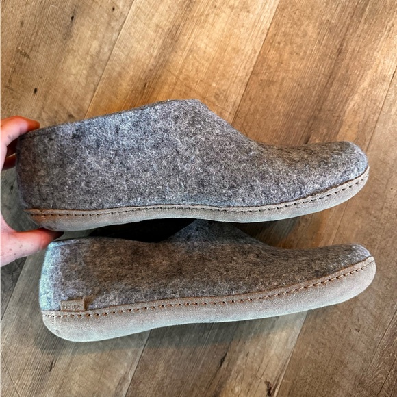 Glerups Wool Slip-On Slippers with Leather Sole - Picture 5 of 13